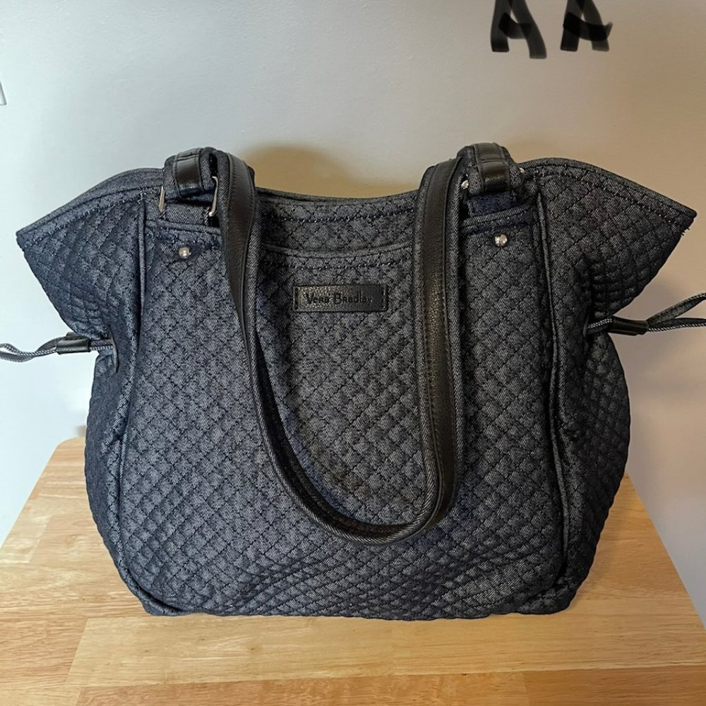 Vera Bradley Iconic Glenna Satchel in Denim Navy